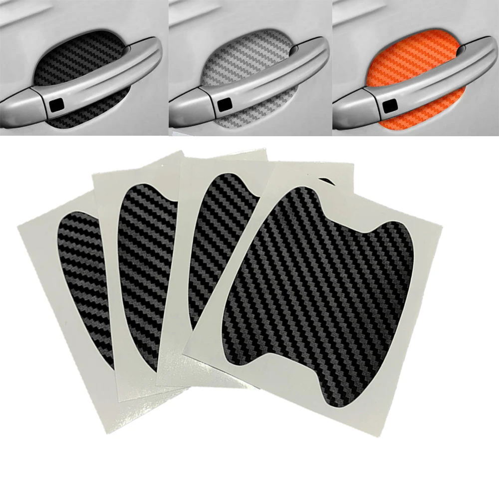 4pcs Car Door Handle Protection Film Sticker Carbon Fiber for Volkswagen VW Polo Tiguan Passat B6 B7 B8 T5 T6 Golf UP Vento