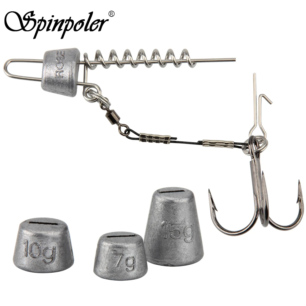 Spinpoler multi depth screw and weight refill pack Rubber Fish system shad worm fish for spin fishing with Softbaits