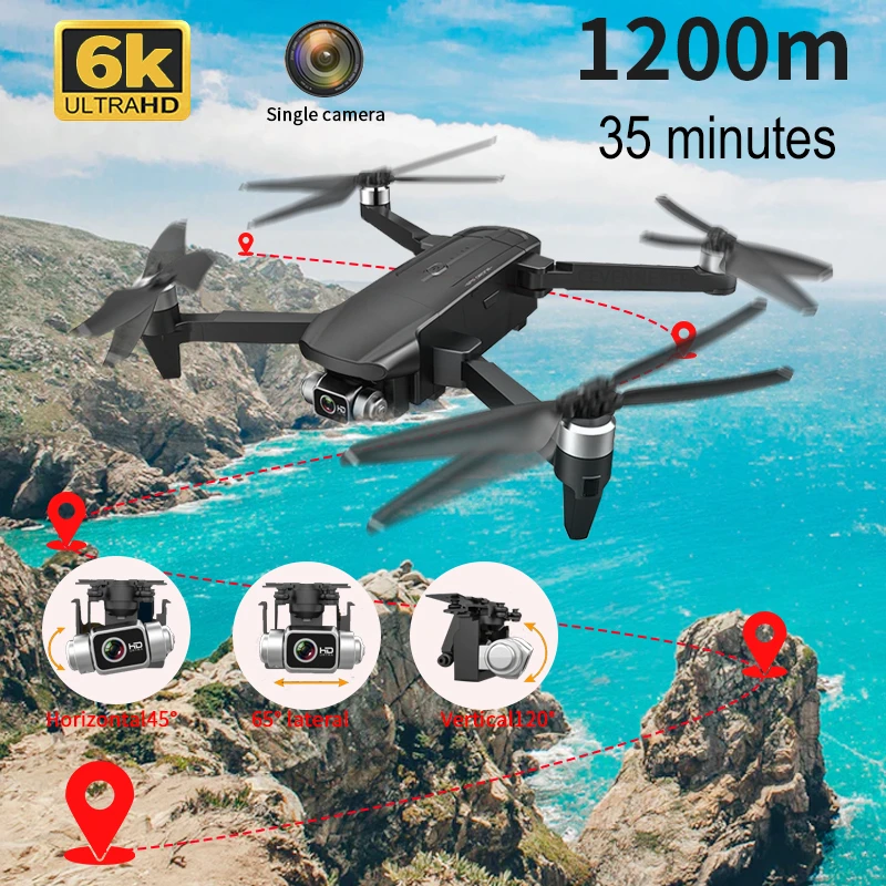 2021 NEW CSF100 Drone 6K HD Camera 3-axis Gimbal Dron Brushless Aerial Photography RC Foldable WIFI FPV GPS Helicopter toy Toy