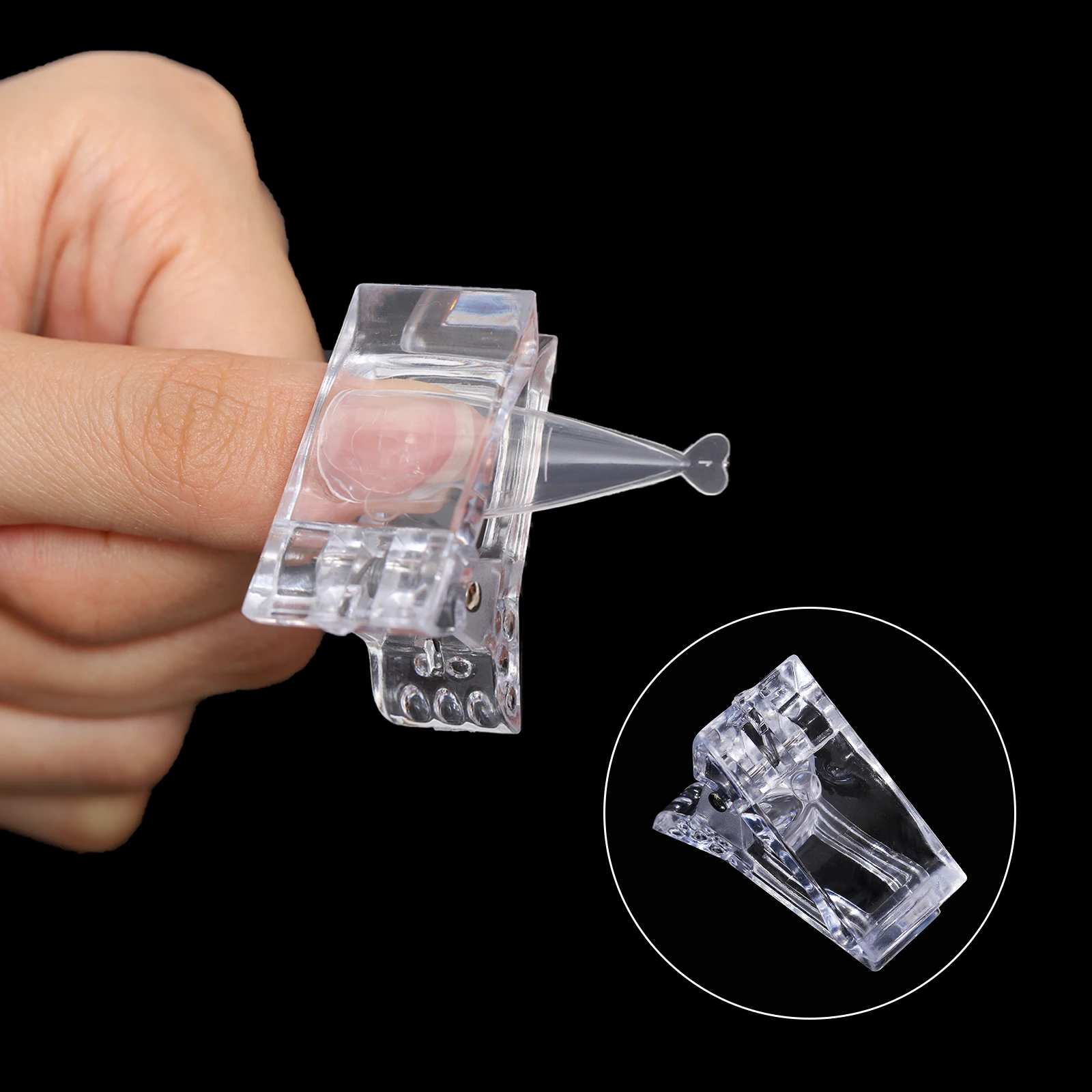 5/10pcs Nail Tips Clip Poly Nail Gel Practical False Nails Clamp Transparent Quick Building Finger Nail Extension Builder