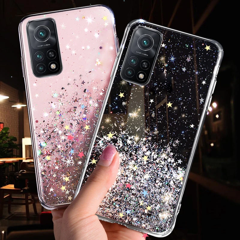 For Xiaomi Redmi Note 9 Pro Case Glitter Phone Case On Xiaomi Redmi Note 10 Pro 8 7 10S 9S Xiomi Mi 11 Lite Poco F3 X3 Pro Cover