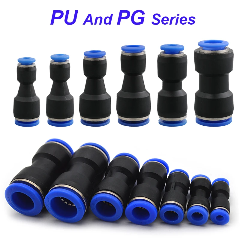 PU Fast Pneumatic Connector Push in Hose Straight Pneumatic For Connect Air Pneumatic Connector Components 4 6 8 10 12 16 mm