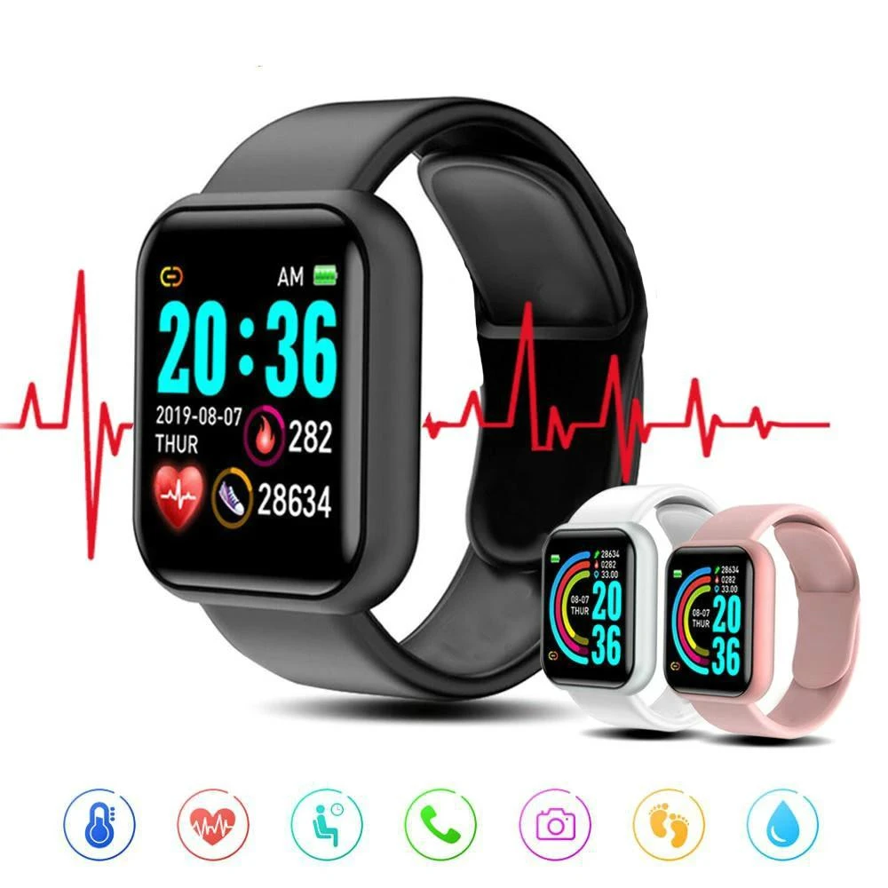 Y68 D20 Smart Watch 2020 for Men Women Heart Rate Blood Pressure Monitor Waterproof Sport Smartwatch for Andriod IOS Smart Clock