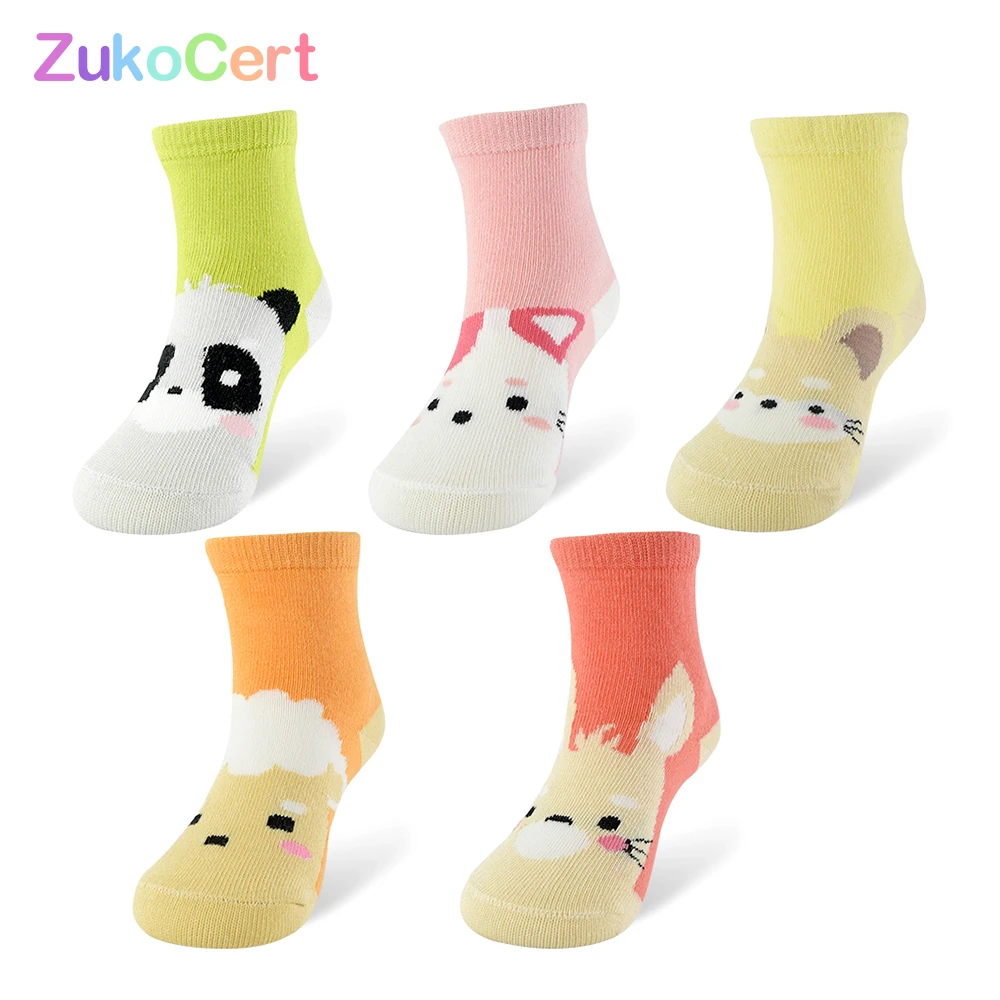 5 Pair/lot Kawaii Pattern Cotton Kids Socks Baby Breathable Boys Girls Socks For Children Sock 5 Kinds Style Suitable For 1-10Y