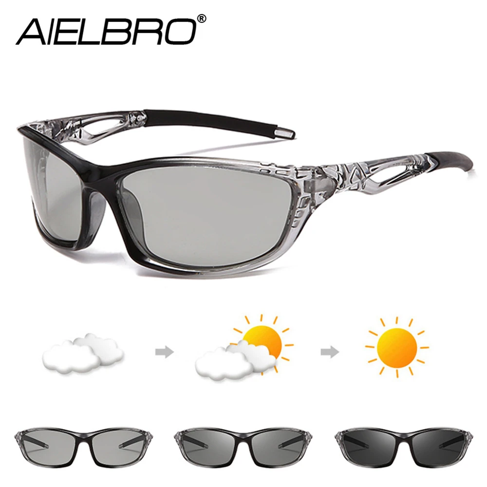 AIELBRO Men's Sunglasses Photochromic Cycling Glasses 5 Colors Cycling Sunglasses Outdoor Sports For Bicycle Sunglasses Women