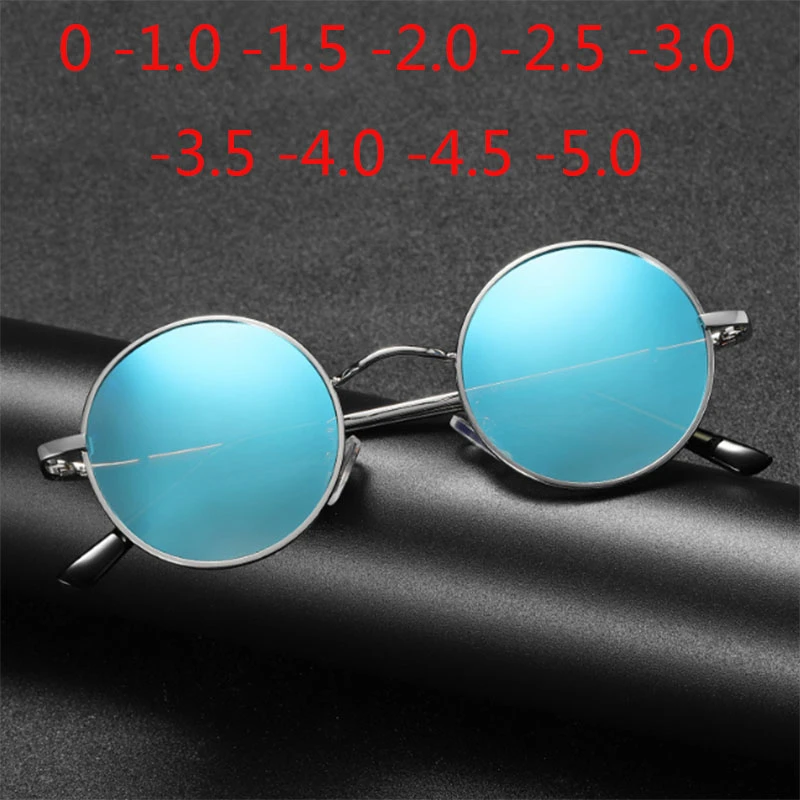 Classic Vintage Round Polarized Sunglasses Metal Frame Driving Prescription Sun glasses 0 -0.5 -1.0 -2.0 To -5.0