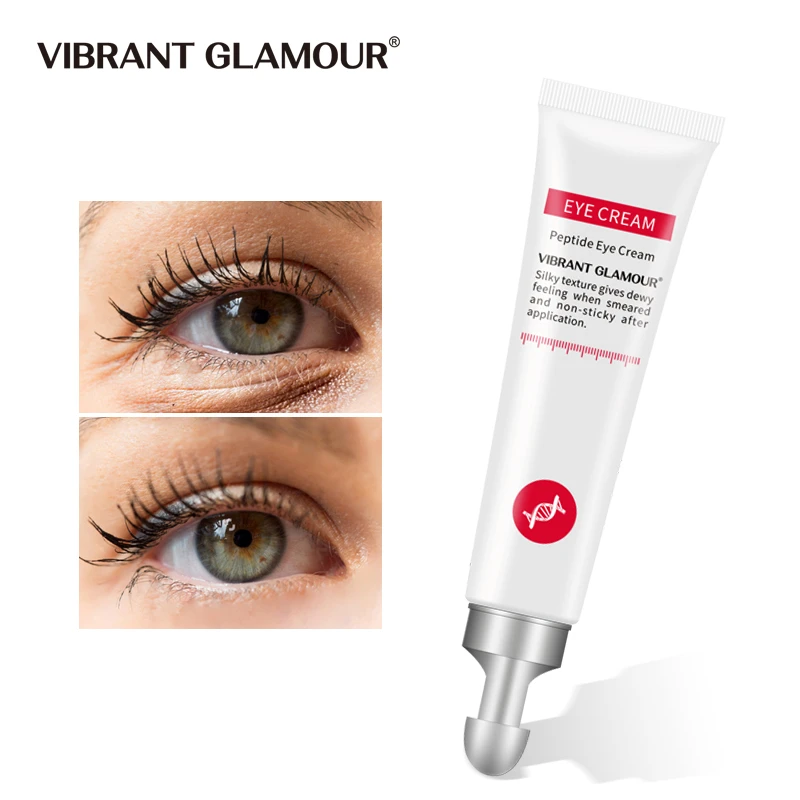 VIBRANT GLAMOUR Peptide Collagen Eye Cream Anti Wrinkle Remove Eye Bag Anti Puffiness Dark Circles Fat Granule Moisturizing Care