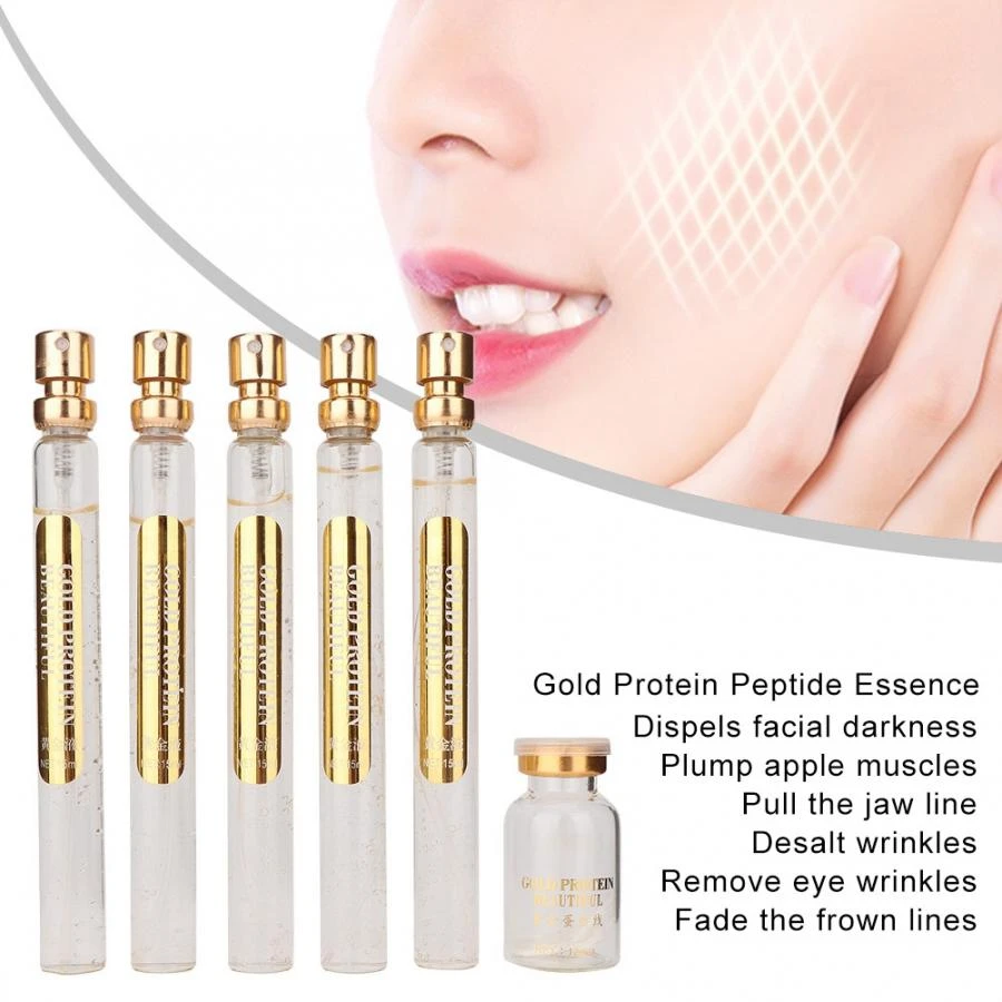 12 lines x 10 bags Gold Carved Protein Line Enhances Facial Firming And Improves Relaxation And Fades Fine Lines Crow's Feet