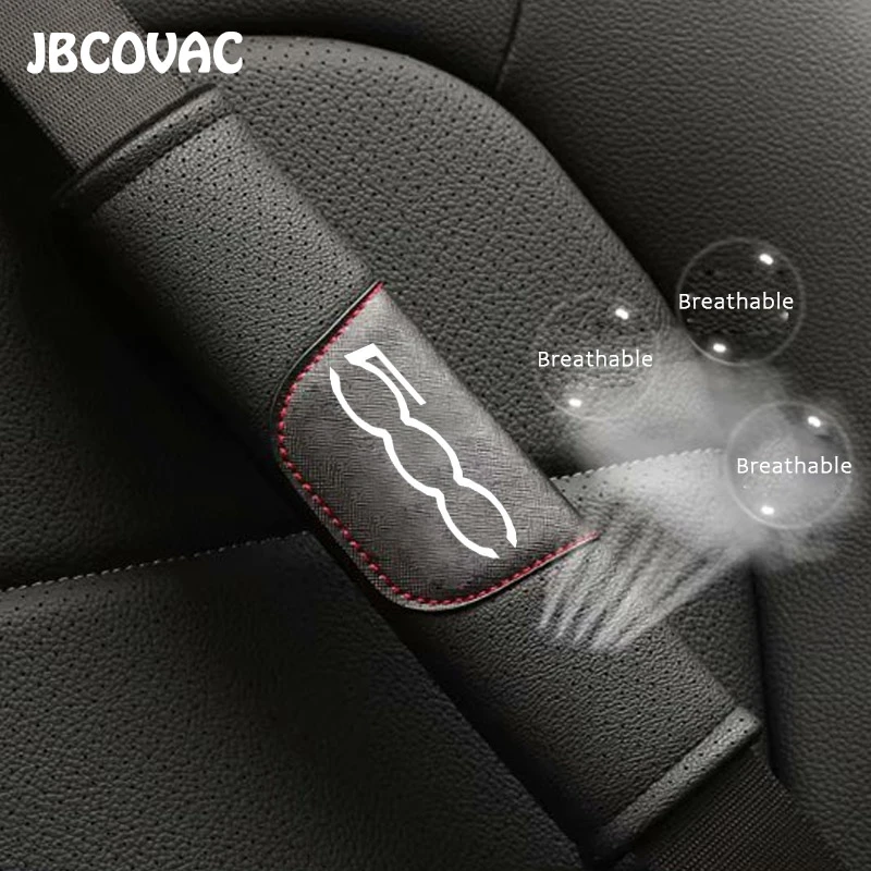 PU Auto Seat Belt Cover Car Interior Accessories Shoulder Pads Case For Fiat 500 Abarth Bravo Tipo Doblo Stilo Panda Car Styling