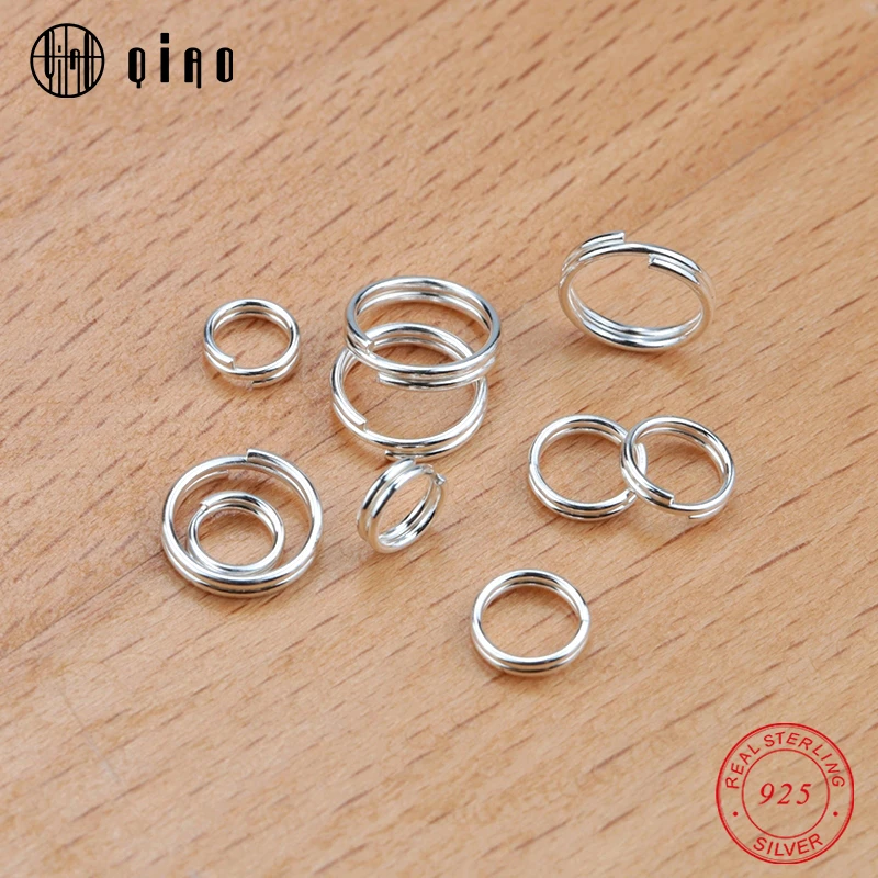 10pcs/pack 5mm 6mm 8mm 925 sterling silver double open jump rings Split Rings For Making Keychains & Bracelet Jewelry Findings