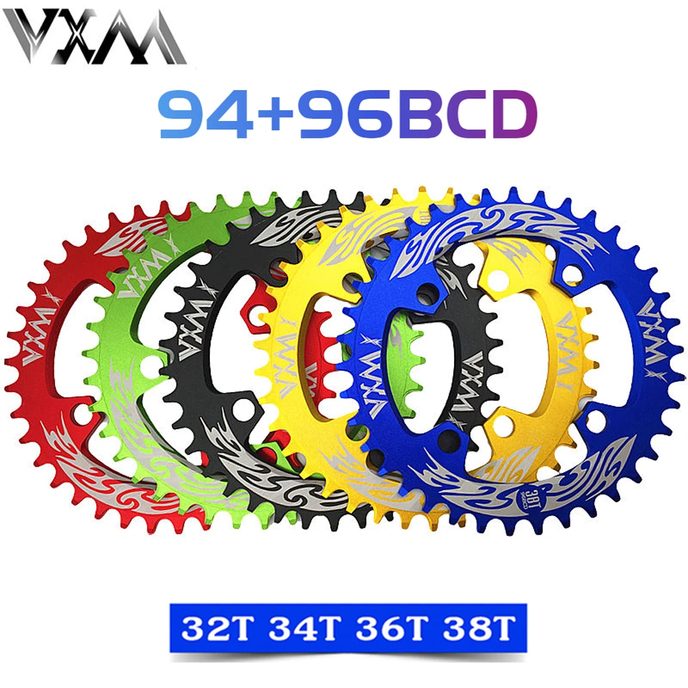 VXM Bicycle 96BCD ChainWheel MTB Bike 32T 34T 36T 38T Crankset Disc Narrow Wide Tooth Slice Round m4000 Chainring Bicycle Parts