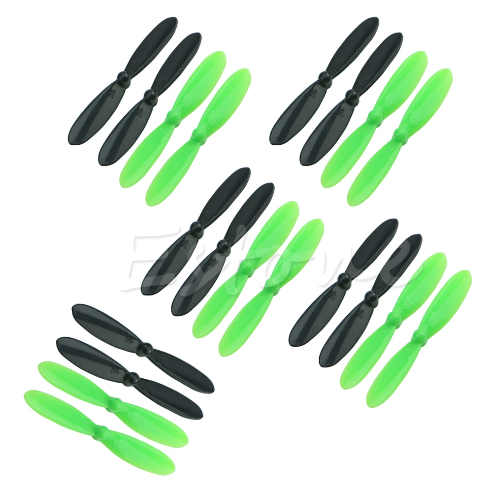 20pcs blade Propeller for Hubsan X4 Quadcopter Motor H107L H107C Black&Green R7RB