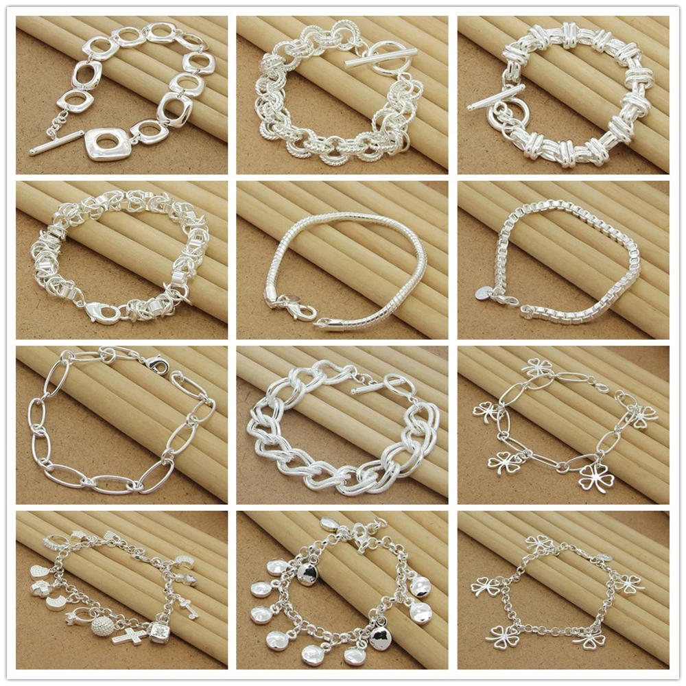 2021 New 925 Sterling Silver Bracelet Four-Leaf Clover Snake Bone Bracelet For Woman Charm Jewelry Gift