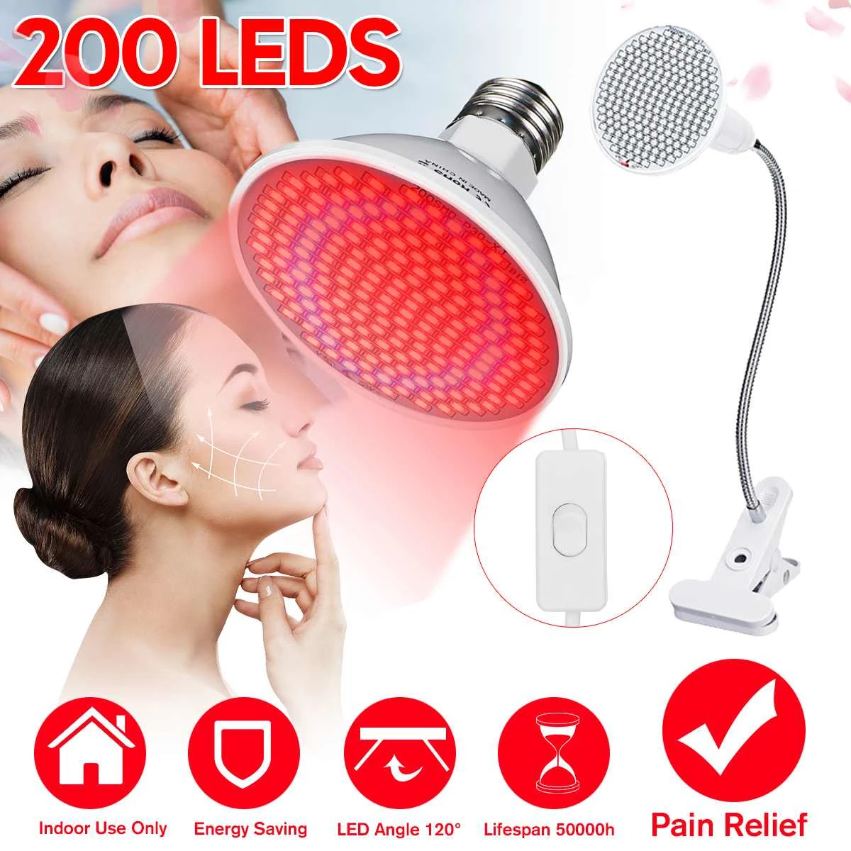 LED Light Photon Therapy Face Mask Beauty Instrument Facial SPA Acne Wrinkle Removal Skin Rejuvenation Moisturizing Tool