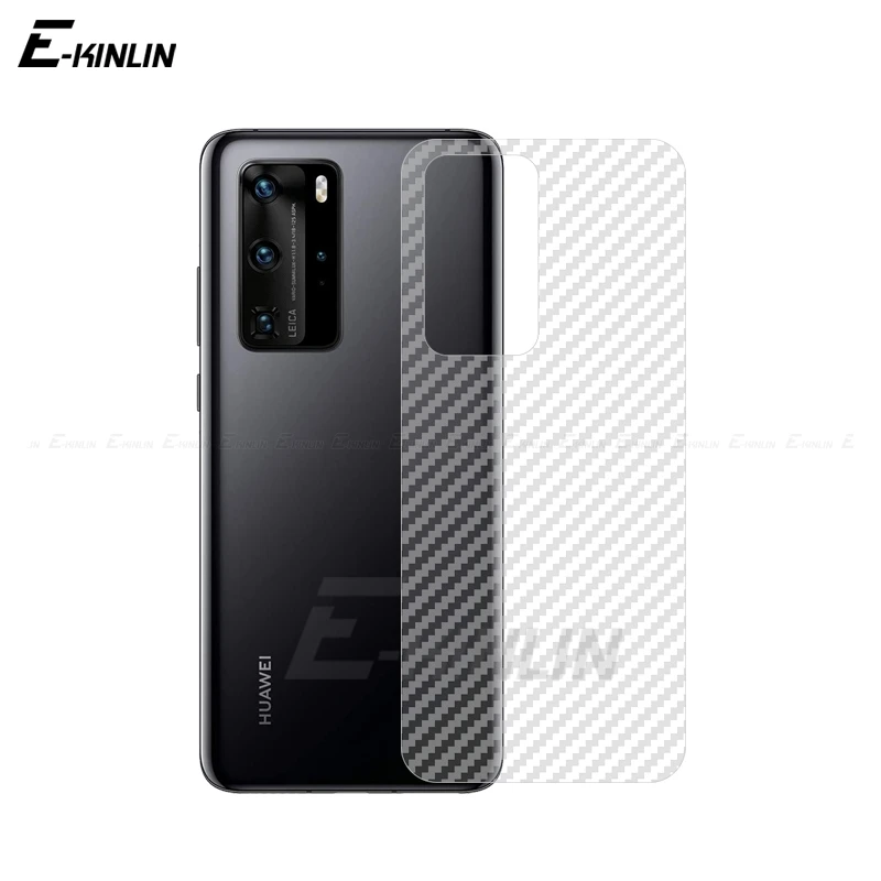 Soft Carbon Fiber Protective Back Film For Huawei P50 P40 P30 P20 Pro Lite 5G E Plus Rear Screen Protector Not Tempered Glass