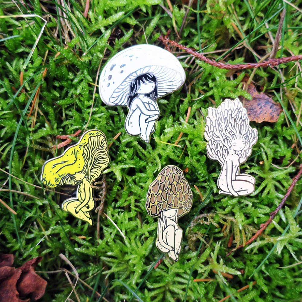 Mushroom Kawaii Cute Fashion Unisex Backpack Clothing Hard Enamel Pin Lapel Badge Brooch