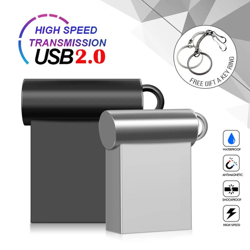New Super Mini Metal Usb Flash Drive 4G 8G 16G Pen Drive 32GB High Speed Memory Stick U Disk 64G Pendrive 2.0 Memoria Usb