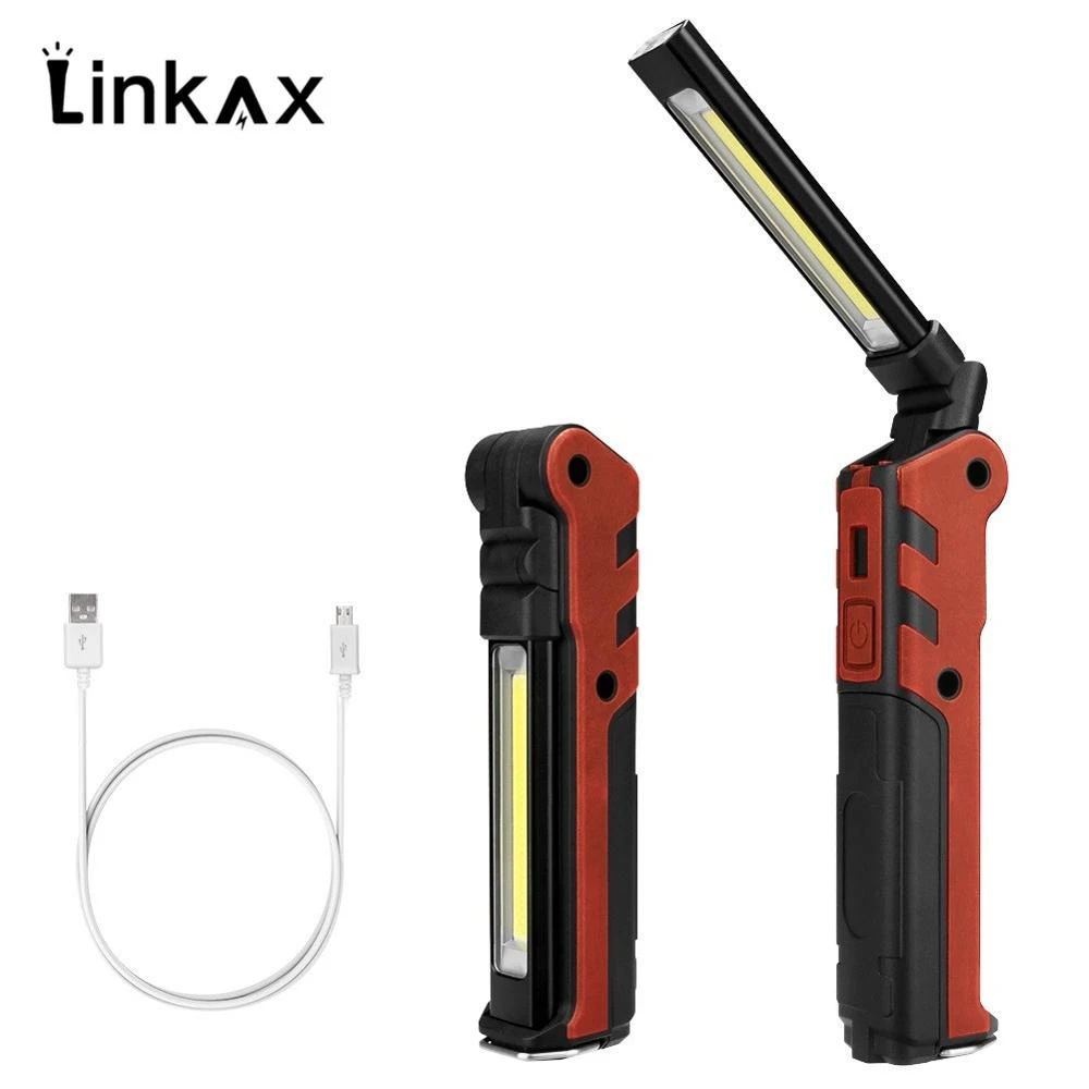 Newest Portable COB Flashlight Torch USB Rechargeable LED Work Light Magnetic COB Lanterna Hanging Hook Lamp For Outdoor