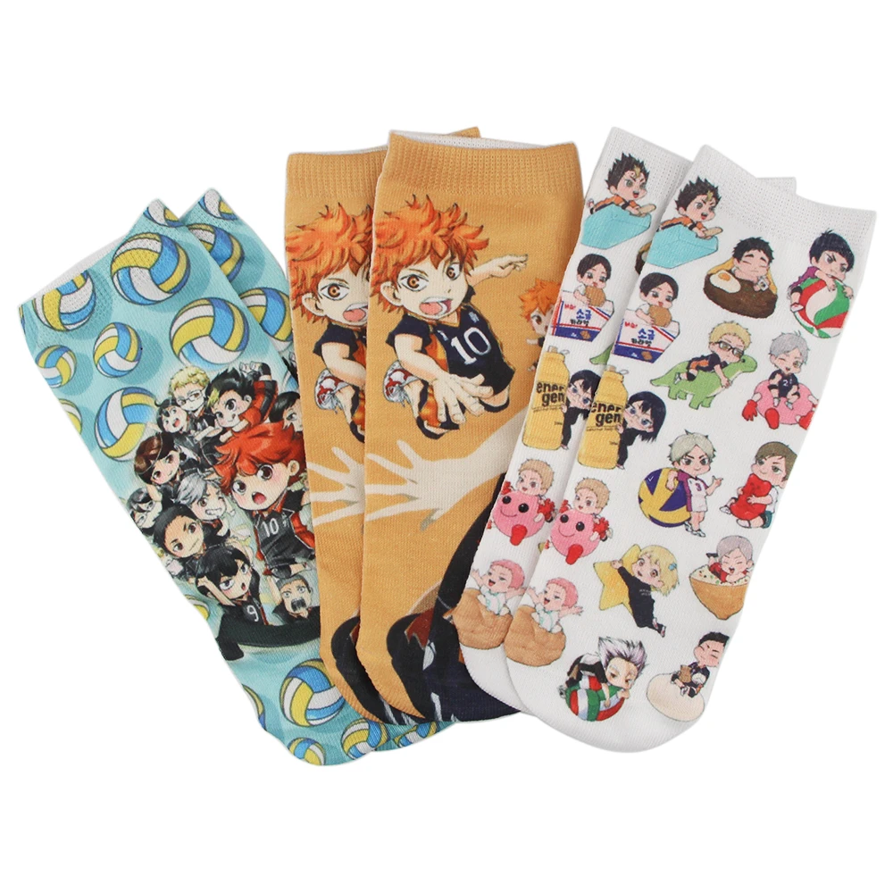 DZ985 Cute Haikyuu!! Anime Happy Socks Casual Creative Soft Comfortable Funny Novelty Men Women Cotton