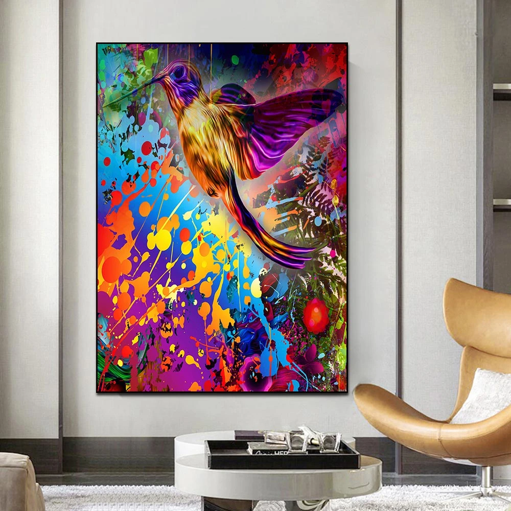 Abstract Poster Oil Painting Wall Personality Color Bird Street Art Canvas Print Picture Modern Living Home Room Decor Painting