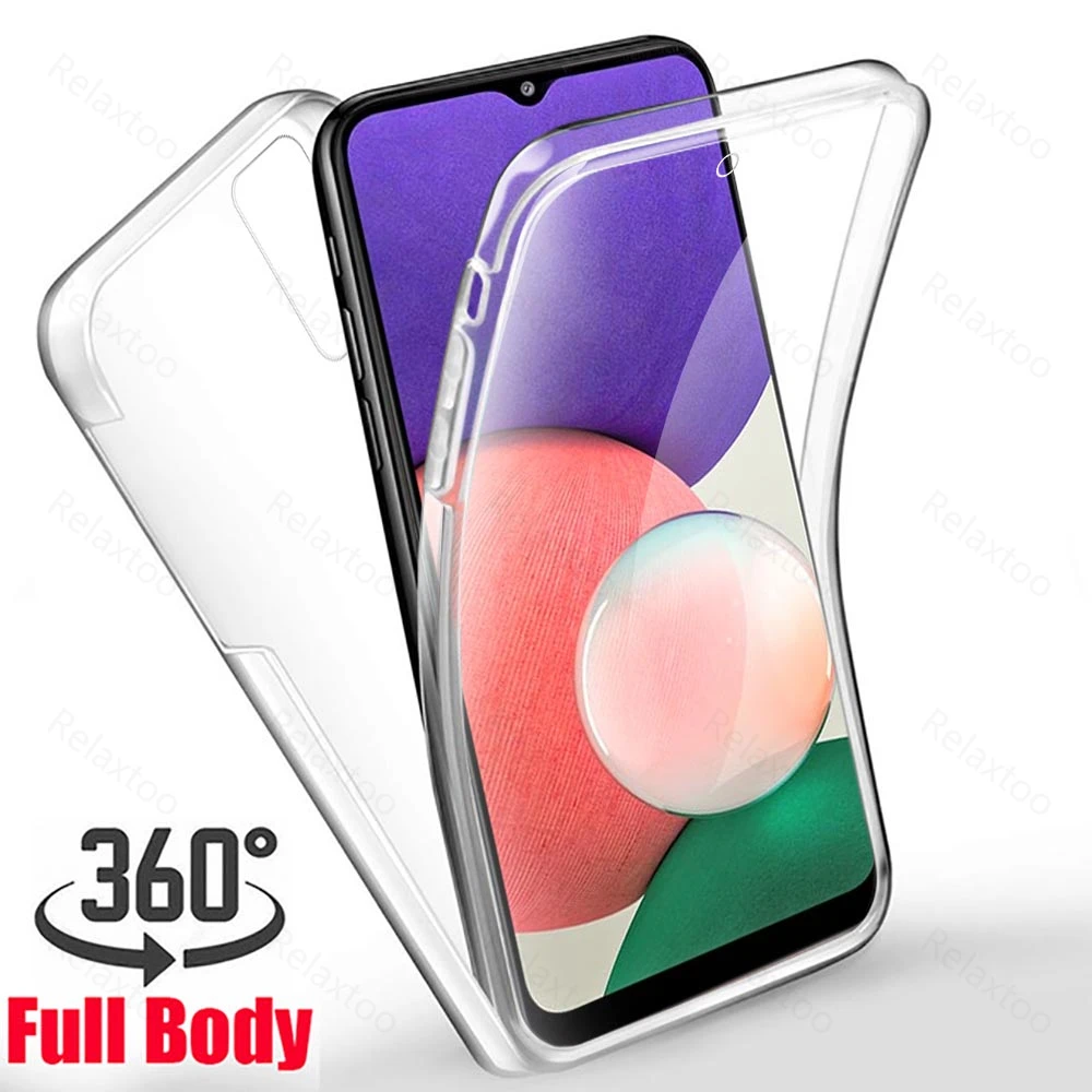 360° transparent protective case For samsung galaxy a22 a32 a52 a72 a82 a12 a02s a02 a03s a 32 22 52 72 5g silicone phone cover