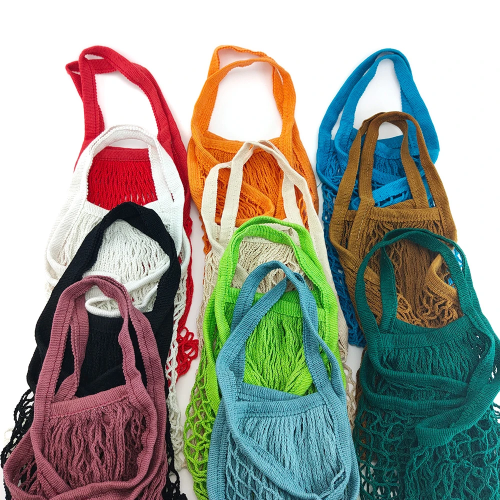 New Mesh Shopping Bag Reusable String Fruit Storage Handbag Totes Women Shopping Mesh Net Woven Bag Shop Grocery Tote Bag