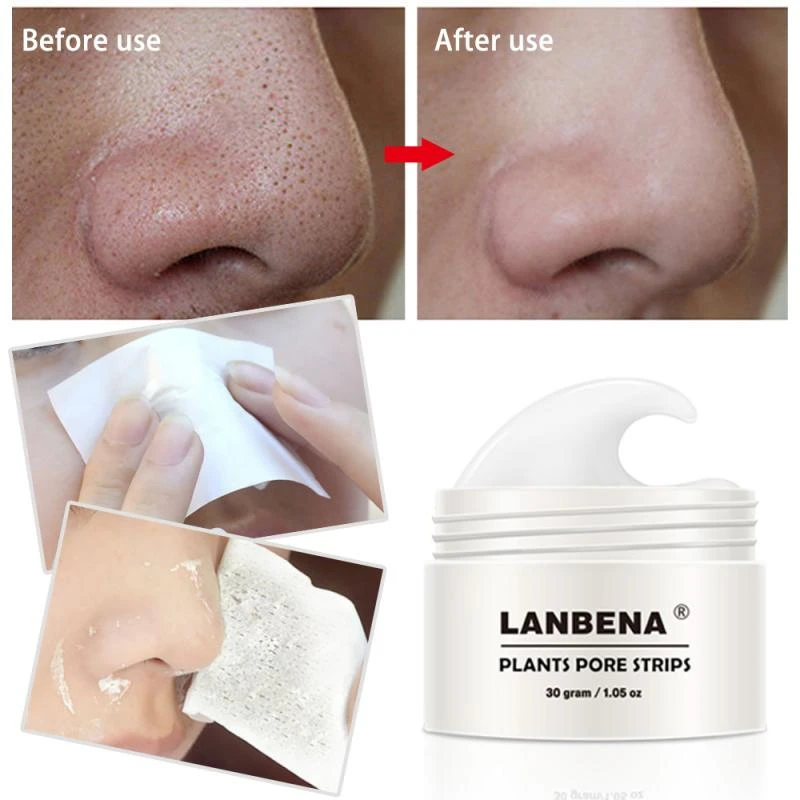 LANBENA Blackhead Remover Cream Paper Plant Pore Strip Nose Acne Cleansing Peel Off Mud Mask Treatment Skin Care TSLM2