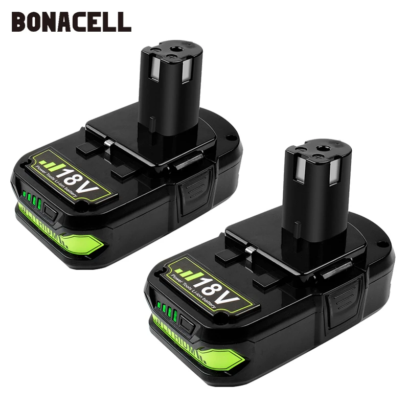 Bonacell 18V 3000mAh P107 Battery Replacement for Ryobi P104 P105 P102 P103 P107 Cordless Li-ion Battery L50