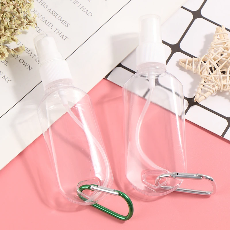 New alcohol spray bottle transparent hand sanitizer bottle empty bottle lotion portable hook key ring sub-bottle disinfection