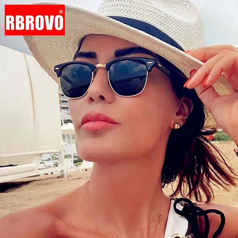 RBROVO 2021 Luxury Retro Sunglasses Women Brand Designer Glasses Women Classic Eyeglasses Women/Men Mirror Lunette Soleil Femme