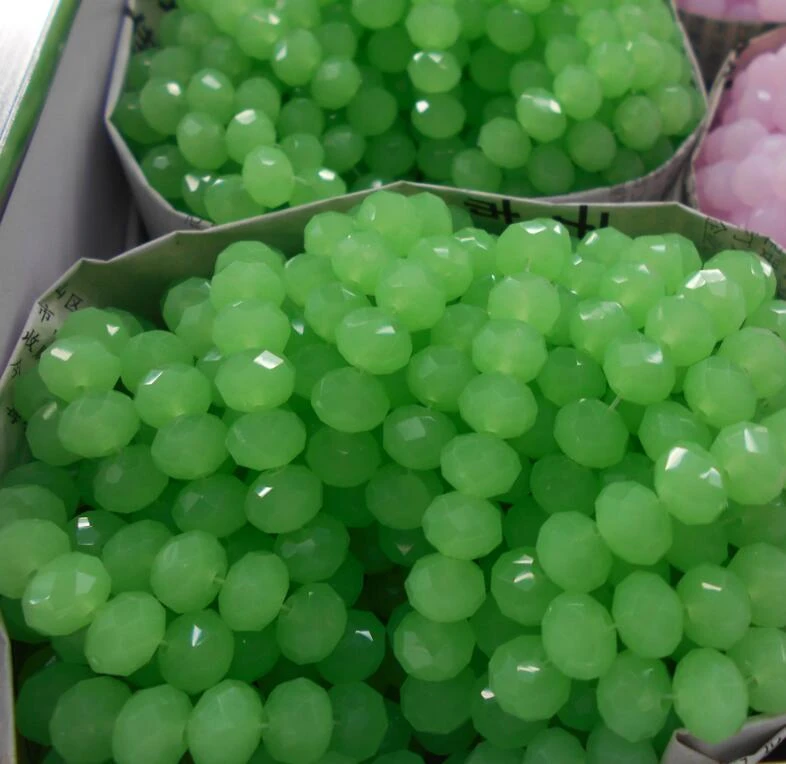 Non-hyaline Green Color 3*4mm 140pcs Rondelle Austria faceted Crystal Glass Beads Loose Spacer Round Beads for Jewelry