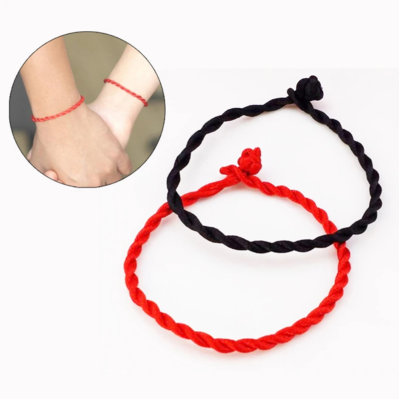 10 Pcs Red Thread Bracelet Unisex Couples Friends Bring Luck Red Black Rope Bangles Gifts Fashion Handmade Jewelry Bracelet