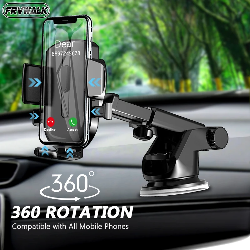 OLOPKY Sucker Car Phone Holder Mobile Phone Holder Stand in Car No Magnetic GPS Mount Support For iPhone 12 11 Pro Xiaomi HUAWEI