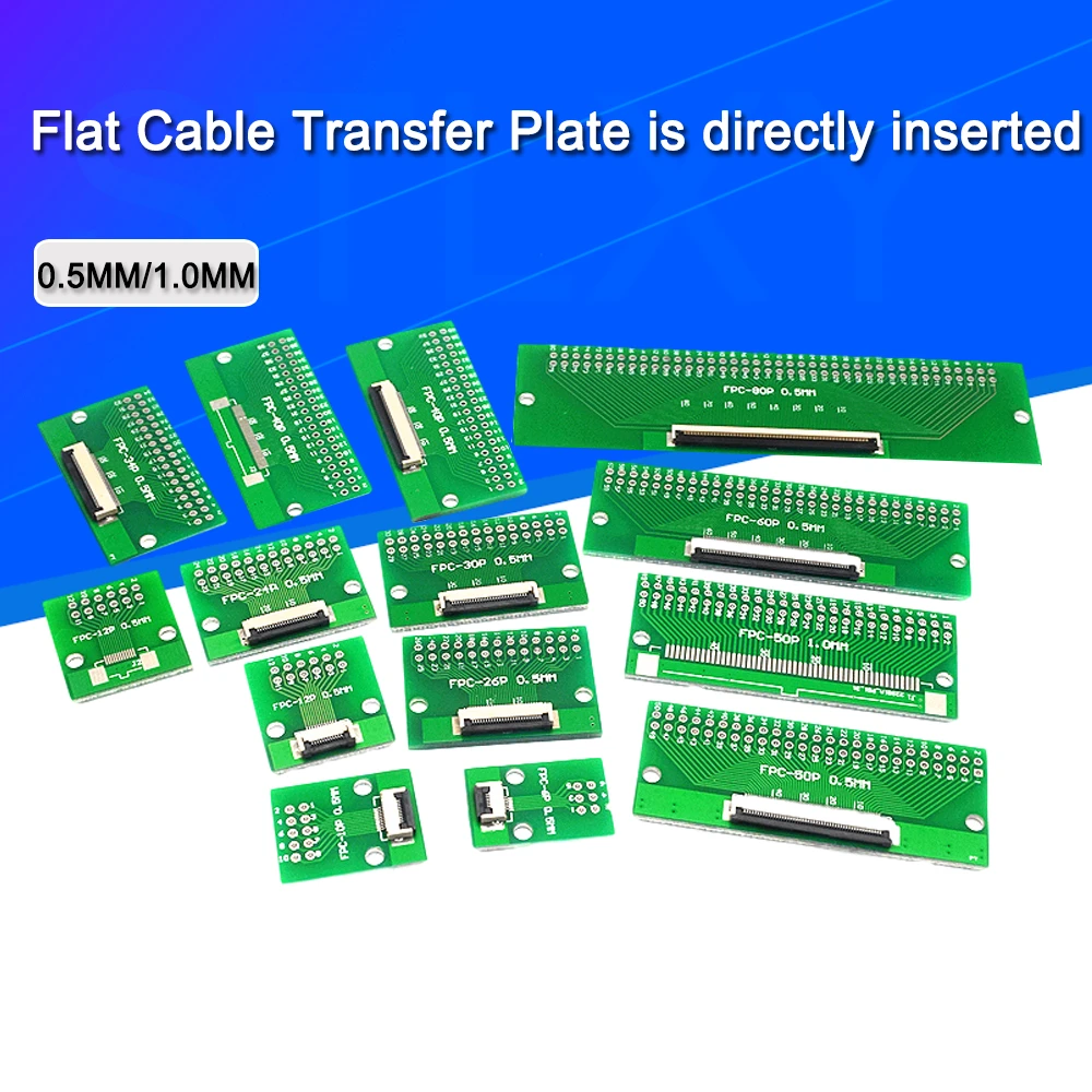 FPC/FFC flat cable transfer plate is directly inserted DIY 0.5MM 1MM spacing connector 6P/8P/10P/20P/30P/40P/60P