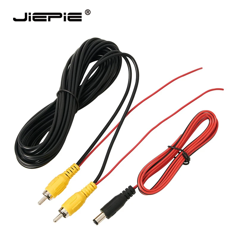 JIEPIE RCA Video extension Cable AV Cable Male to Male with trigger wire for Rear View Backup Camera Car Multimedia Monitor
