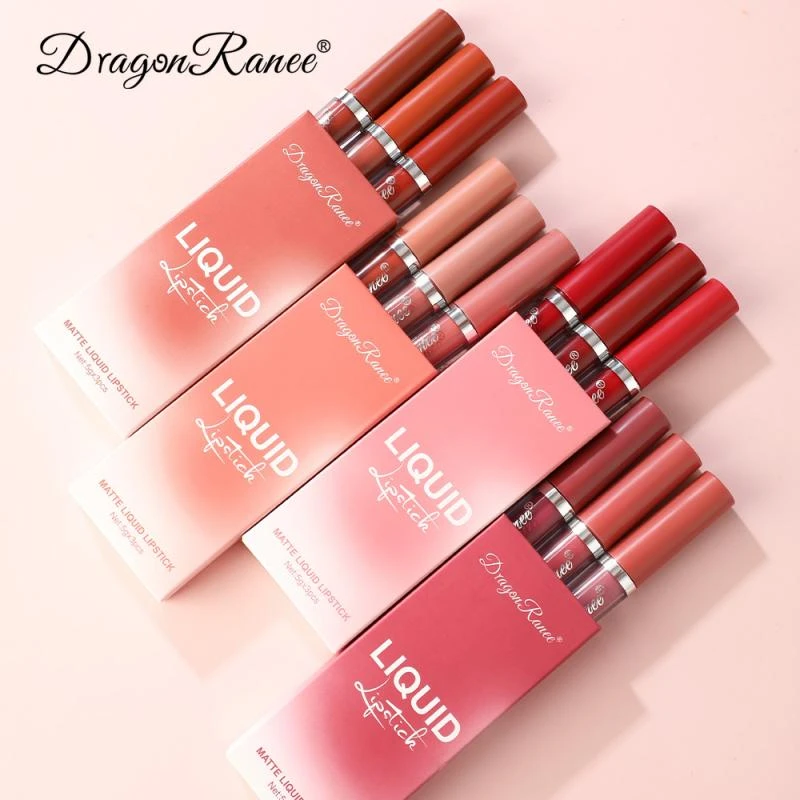 3PCS/Set Velvet Matte Lip Gloss Waterproof Natural Moisturizing Easy To Wear Long Lasting Hydrating Makeup Lip Gloss TSLM2