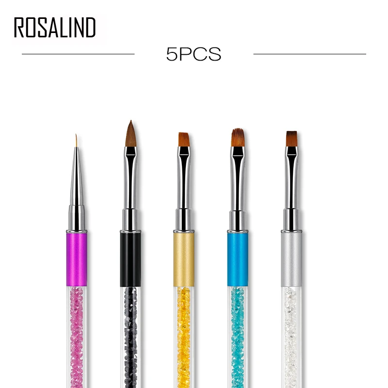 ROSALIND Nail Art Design Acrylic Handle Brush Art Pen UV Nail Gel Brush Painting Drawing Lines Pen Tips Tools Gel Brush