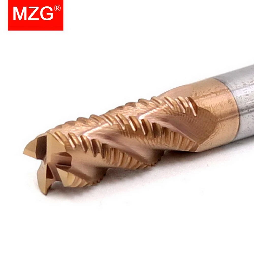 MZG 1PCS 4 Flute Rough EndMill 4mm 6mm 8mm CNC Machining Tool Lathe Stainless Steel Milling Cutter Flat Roughness End Mill