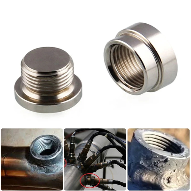 New High Quality O2 Oxygen Sensor Metal Weld On Bung & Plug Wideband Nut & Cap Kit Set Tools Universal Caps nuts 18mm Thread