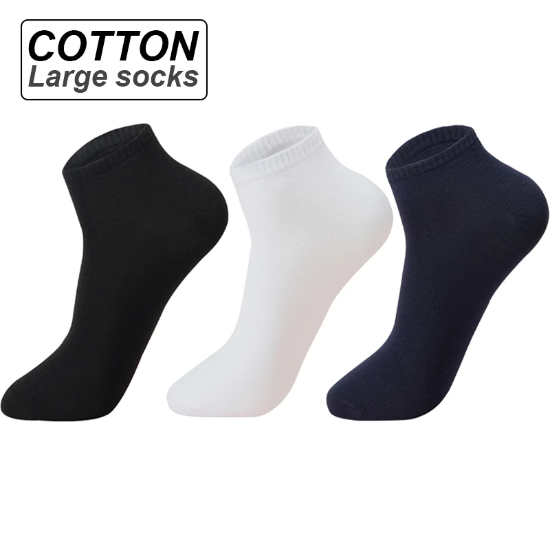 ZTOET Brand Men Cotton Socks Large Size 46 47 48 Breathable High Quality Boat Socks Short Men Meias Sokken Summer Male Big Socks