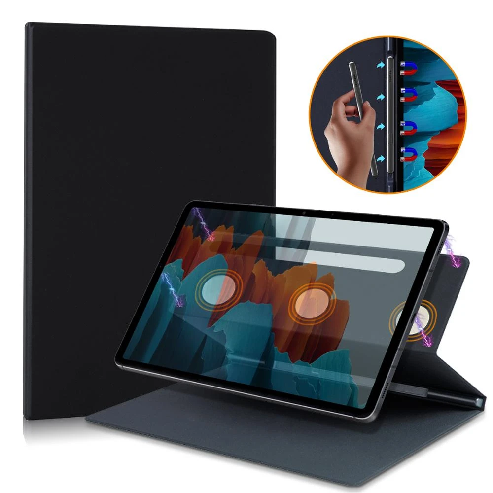 case for Samsung Galaxy Tab S7 Plus case, with pencil holder cover for galaxy tab s7 fe SM-T870 T875 T970 T975 T736 case