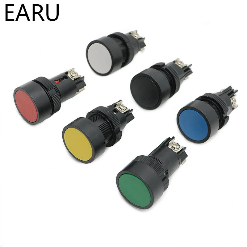 22mm Momentary Self-rest Slef-return Push Button Switch Red Green Blue Yellow Black White NO + NC XB2-EA142 XB2-EA145 XB2-EA155