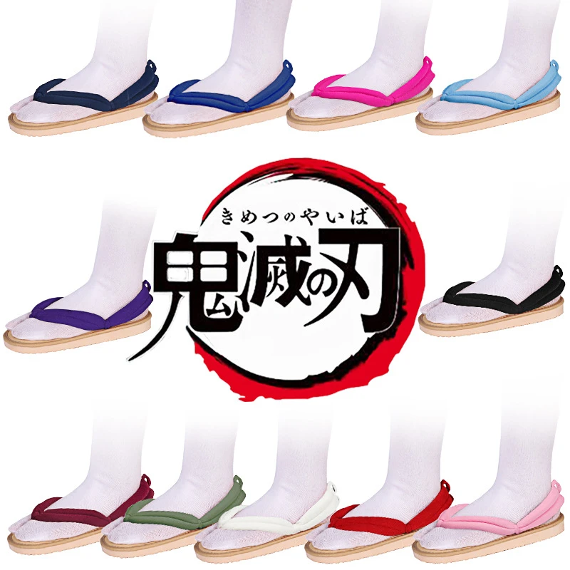 Cosplay Shoes Tanjirou Kamado Nezuko Geta Clogs Demon Slayer:Kimetsu no Yaiba Sandals Shoes Agatsuma Zenitsu Flip Flops