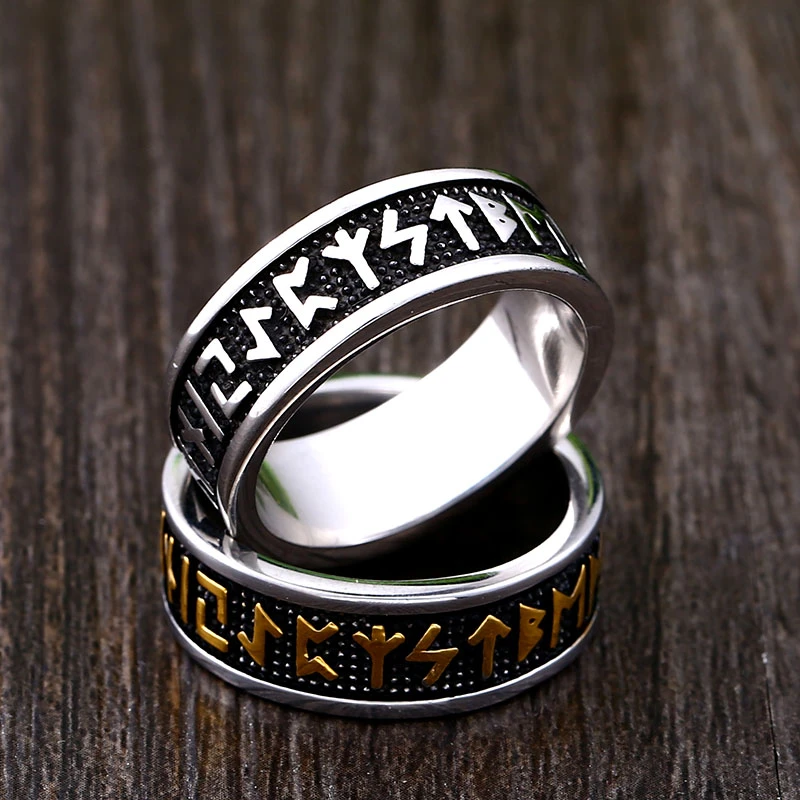 steel soldier  viking rune cool stainless steel ring smooth fashion popular north europe gift amulet jewelry