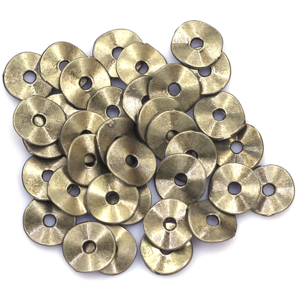 Spacer Beads Wave Round Tortuose Ring Zinc Metal Alloy Bronze Tone For Charms Bracelets Jewelry DIY Making Findings 9mm 100Pcs