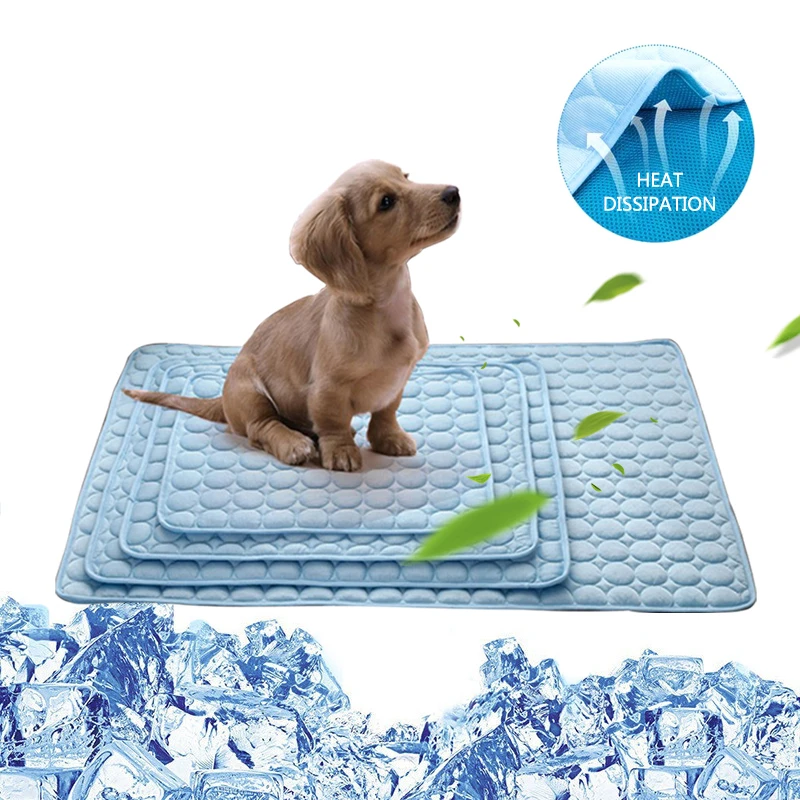 Summer Pet Dog Cooling Mat Breathable Washable Dog Bed Pad Moisture-Proof Blanket Sofa Floor Cushion For Pets Sleeping Ice Pads