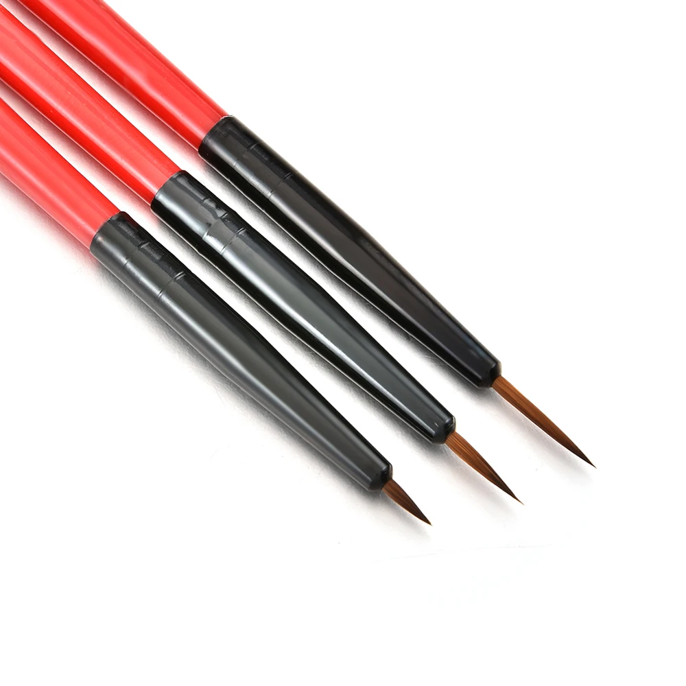 3Pcs/Set French Supplies Nail Art Liner Painted Brush Thin Stripe Line Drawing Pen DIY UV Gel Tips Design Manicure Tool 5/7/11mm