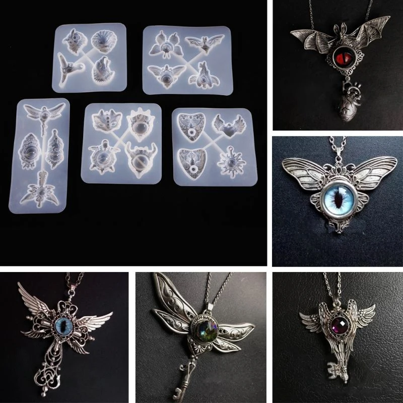 Crystal Epoxy Resin Mold Devil Eye Pendant Casting Silicone Mould DIY Crafts Jewelry Making Tools