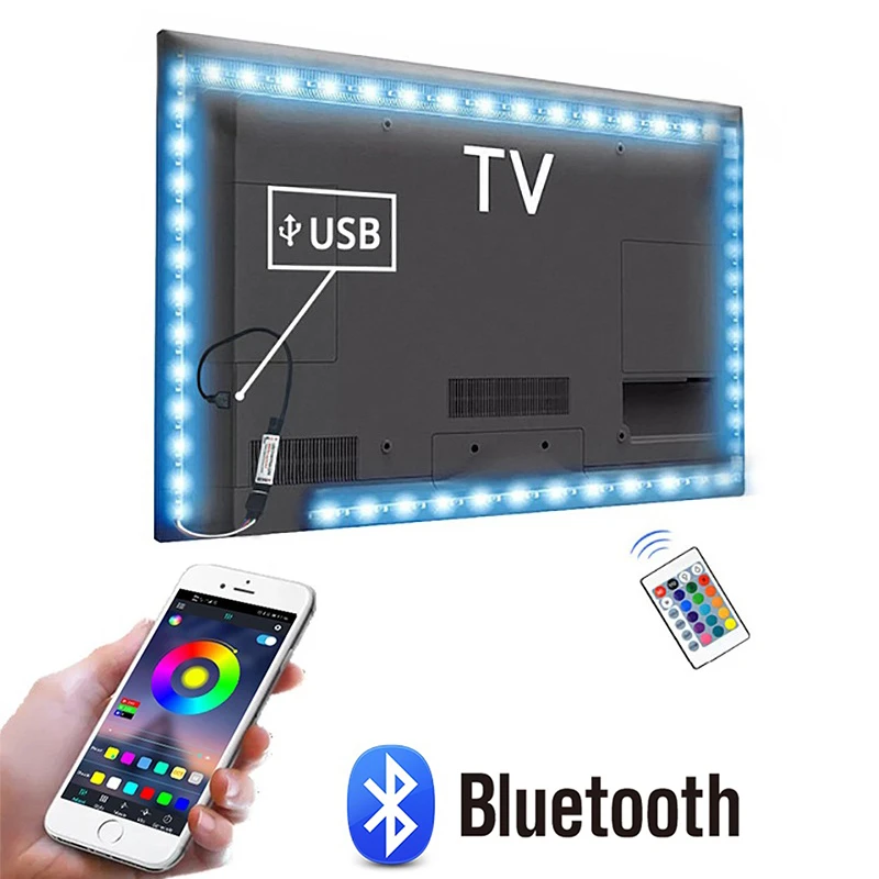 1M 2M 3M 4M 5M LED TV light 5V USB Bluetooth RGB Neon Backlight smart LED strip Light For tv HDTV background decoration Lighting