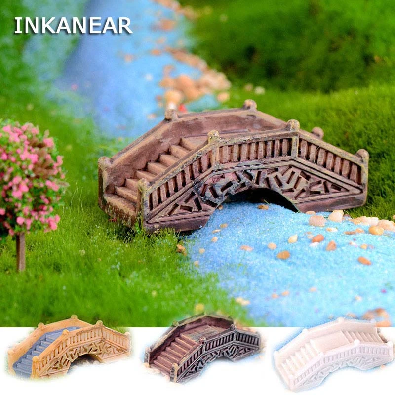 Antique Bridge Model Resin Fairy Garden Miniature/Terrarium Ornaments Figurines Dollhouse DIY Accessories Vintage Decoration